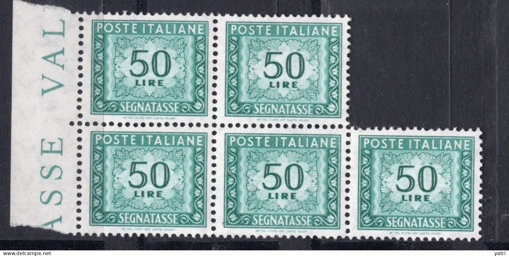 Italia (1962) - Segnatasse, 50 Lire Fil. Stelle 4° Tipo, Gomma Arabica, Sass. 118/II ** - Segnatasse