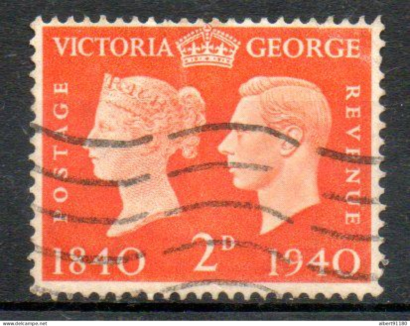 GRANDE-BRETAGNE Victoria Et George V 2p Orange 1940 N° 230 - Gebruikt