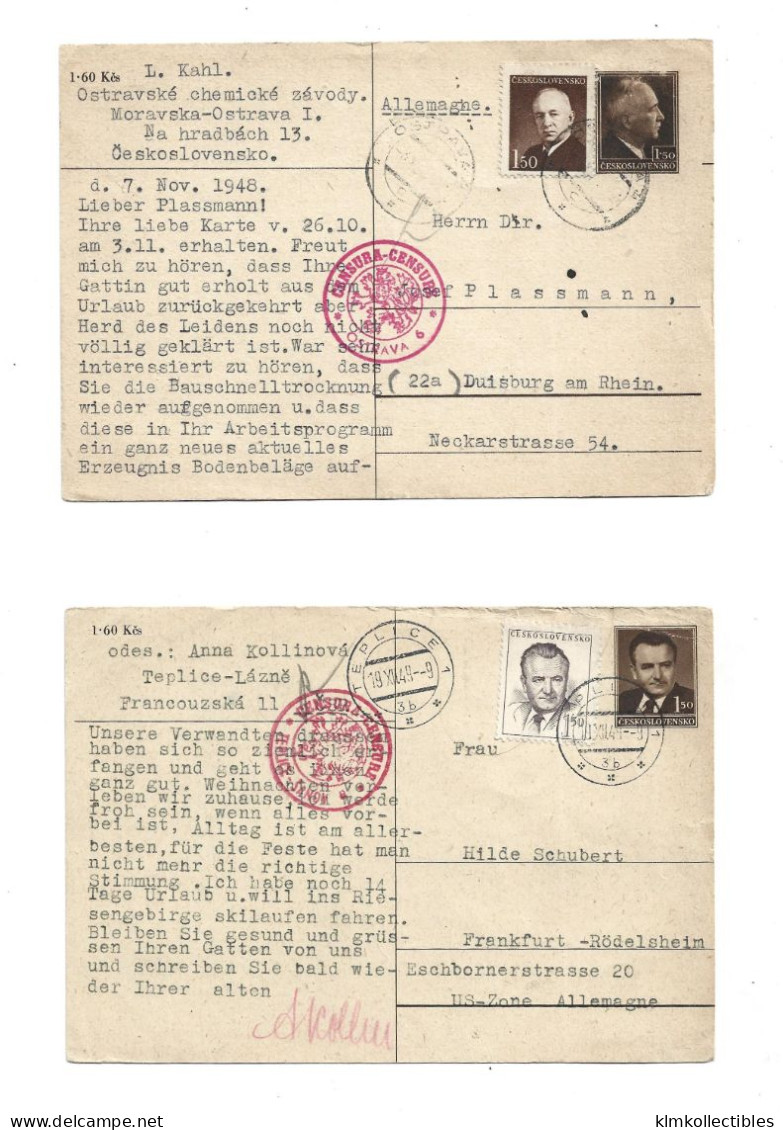 CZECHIA CZECHOSLOVAKIA - POSTAL HISTORY LOT 7 STATIONERY - CENSORED - Sonstige & Ohne Zuordnung