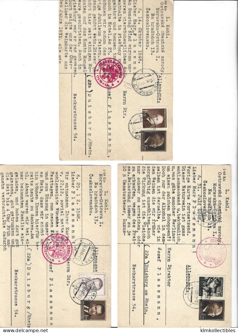 CZECHIA CZECHOSLOVAKIA - POSTAL HISTORY LOT 7 STATIONERY - CENSORED - Sonstige & Ohne Zuordnung