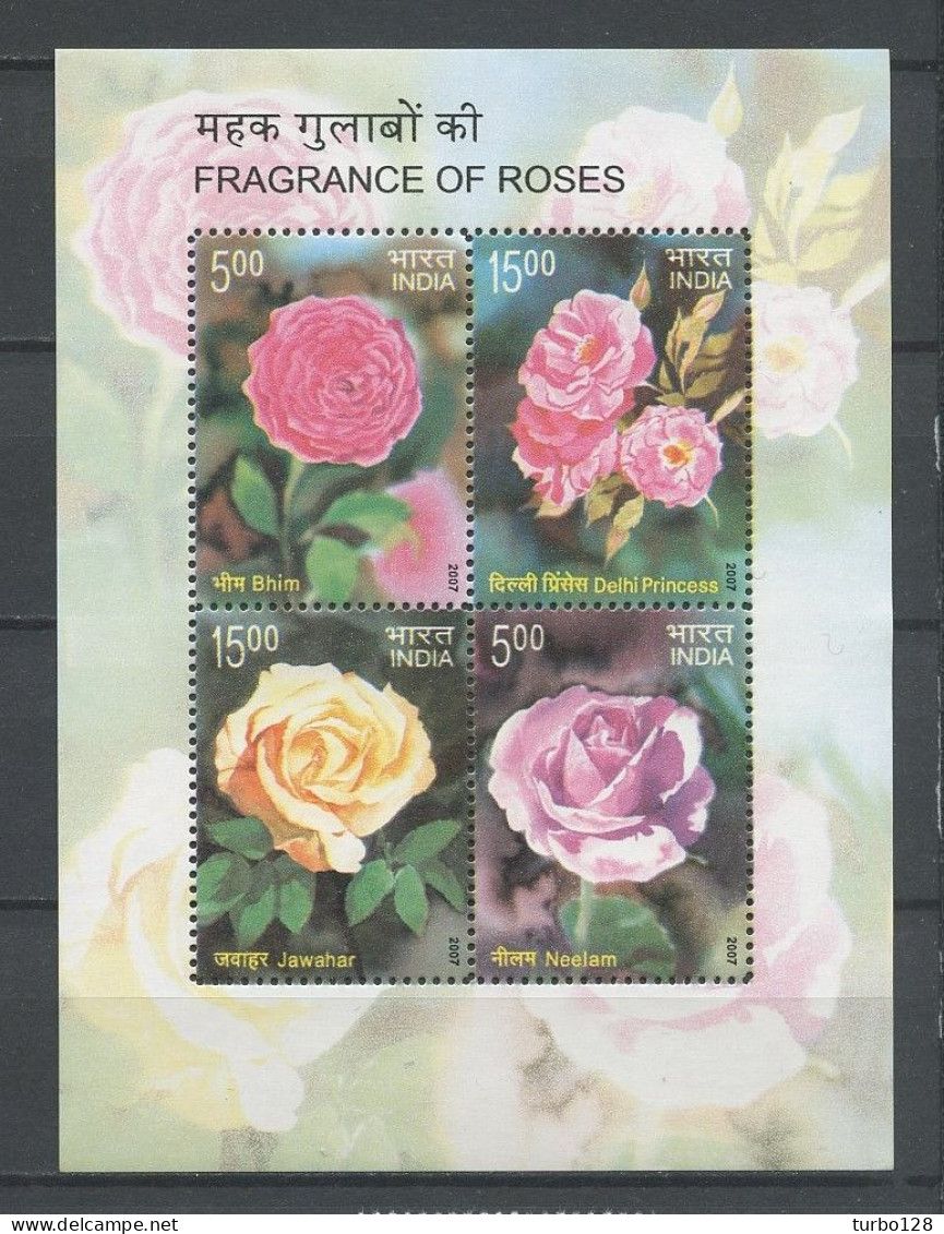 INDE 2007 Bloc N° 39 ** Neuf  MNH Superbe Flore Fleurs Roses Flowers Flora - Neufs