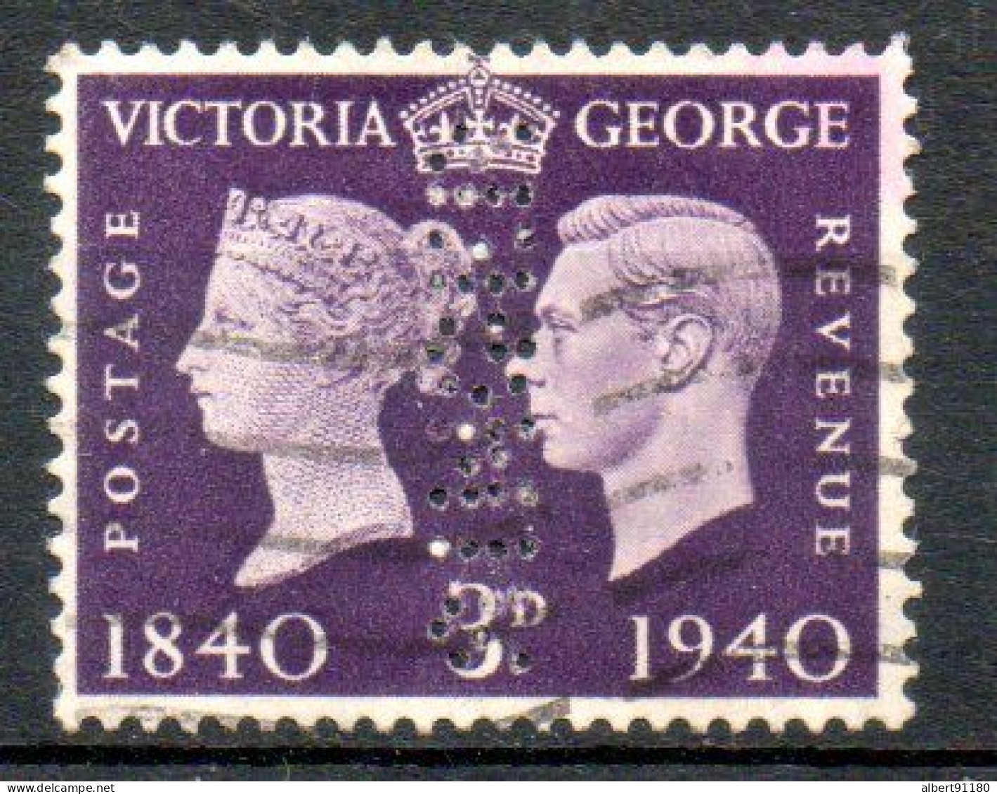 GRANDE-BRETAGNE Victoria Et George V 3p Violet Foncé 1940 N° 232 - Usati