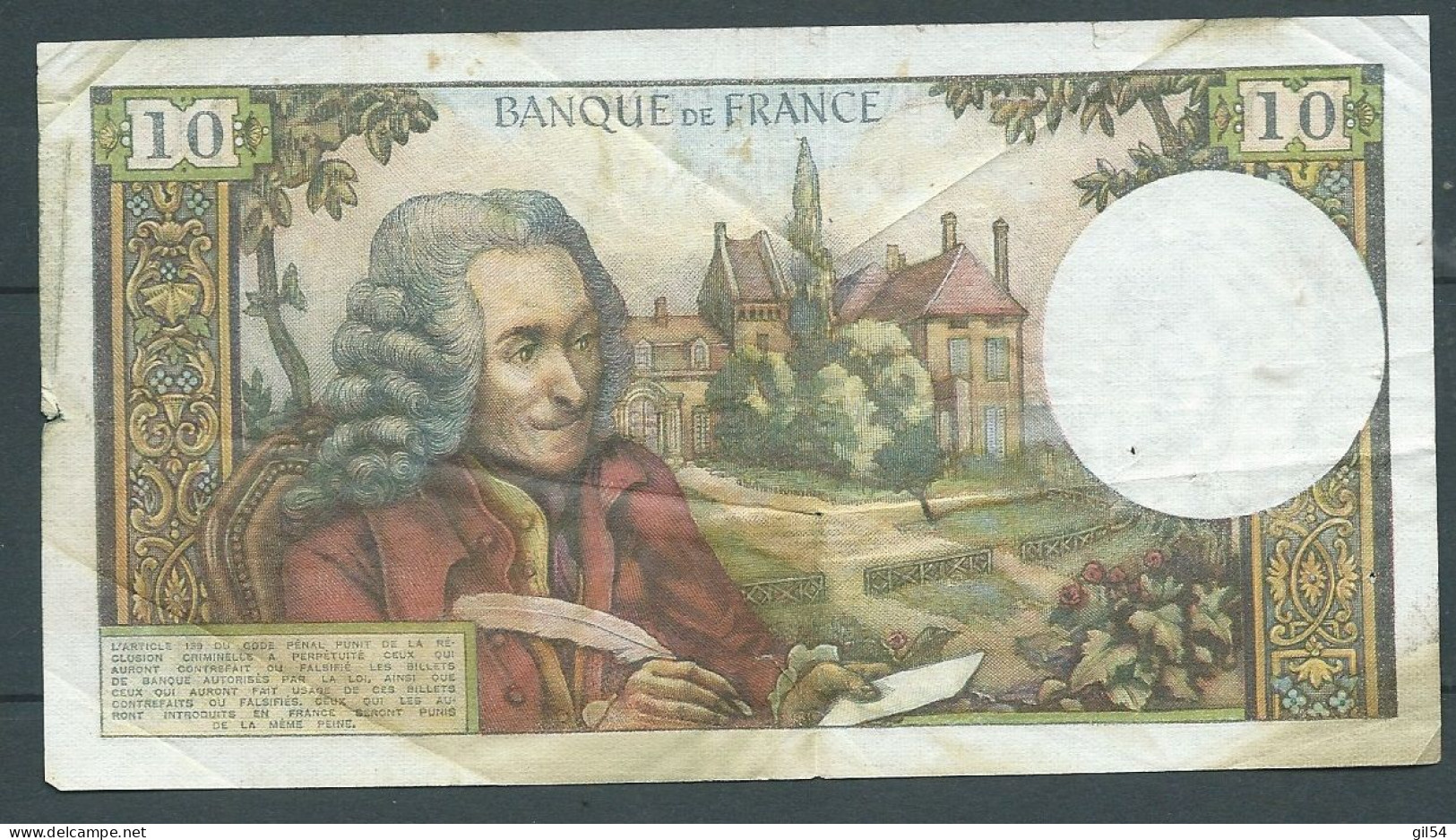 FRANCE 10 FRANCS 2/07/1970- Voltaire - 54412 R.598  - Laura 79 21 - 10 F 1963-1973 ''Voltaire''