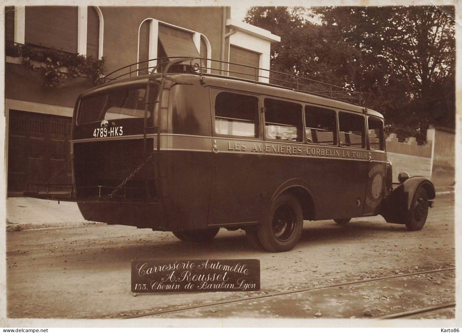 Les Avenières * RARE * Autobus Autocar Bus Car Marque Type ? * Ligne Corbelin La Tour Du Pin Carrosserie A. ROUSSET Lyon - Les Avenières