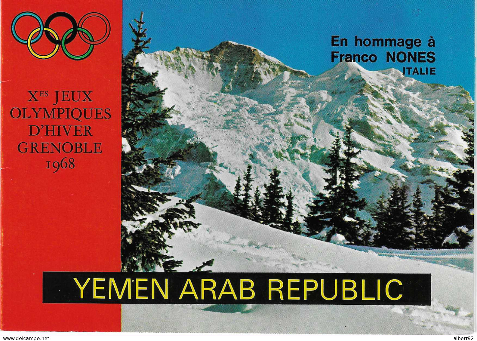 1968 Livret "Jeux Olympiques De Grenoble: Timbre Or Surchargé : Franco Nones : Or Au 30km Ski Nordique - Winter 1968: Grenoble