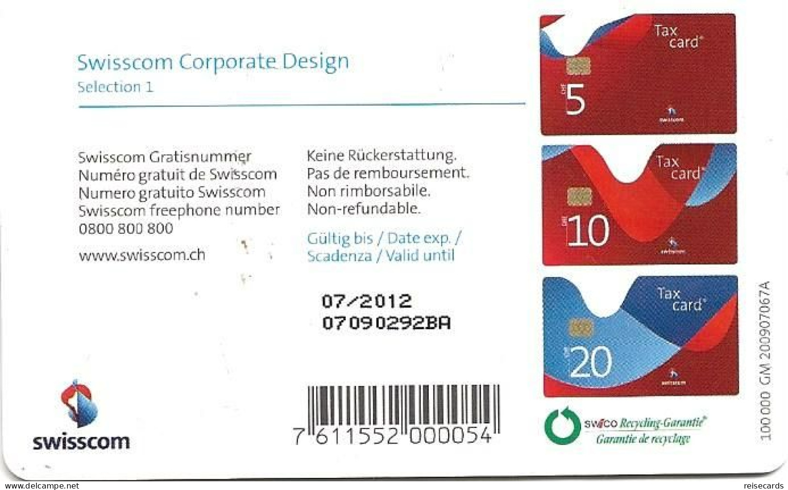 Switzerland: Swisscom CP193 Swisscom Corporate Design 1 - Schweiz