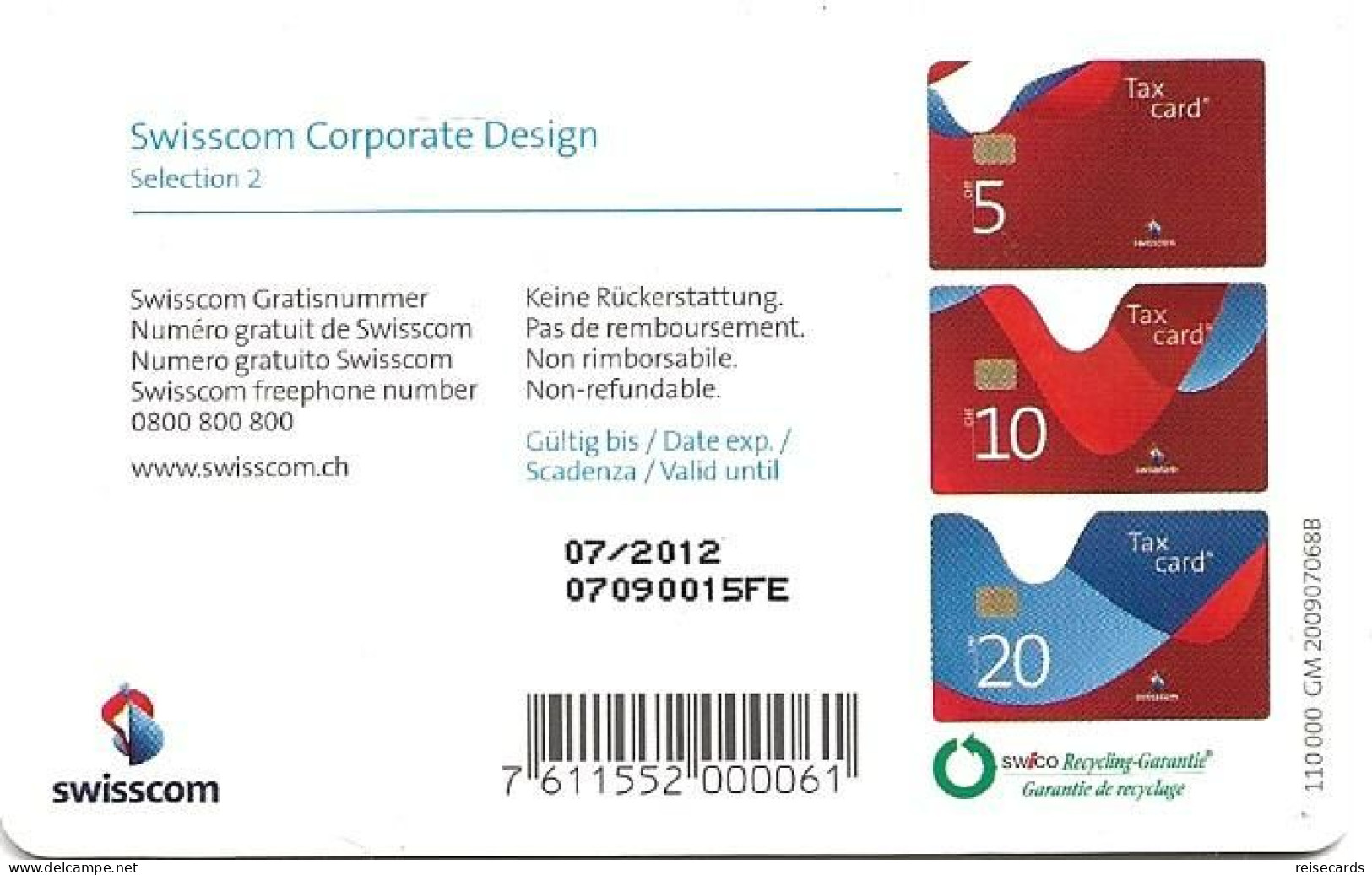 Switzerland: Swisscom CP194 Swisscom Corporate Design 2 - Schweiz