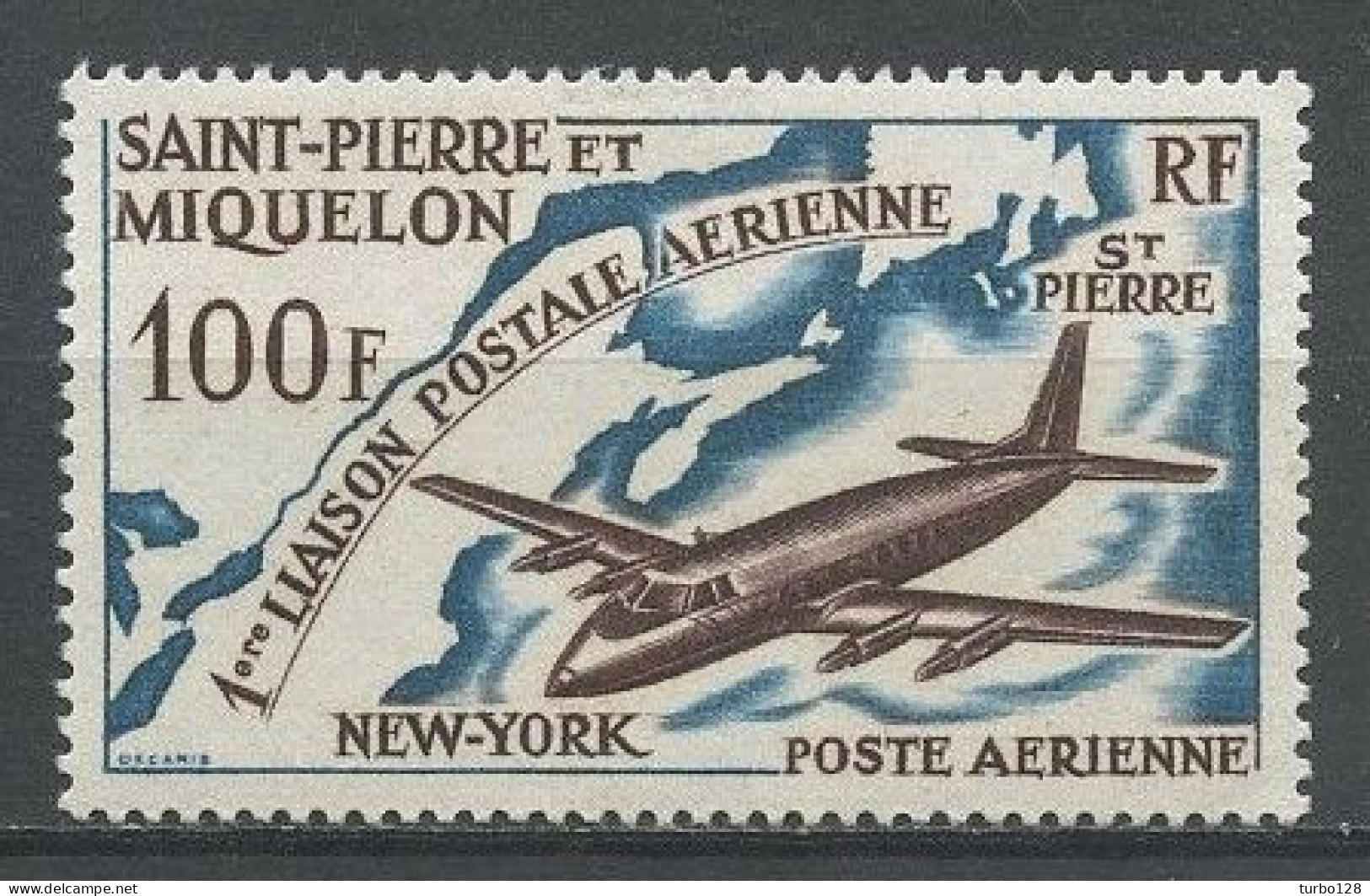 SPM MIQUELON 1974 PA N° 31 ** Neuf MNH Superbe C 17 € Avion Plane Première Liaison Postale Aérienne New-york - Unused Stamps