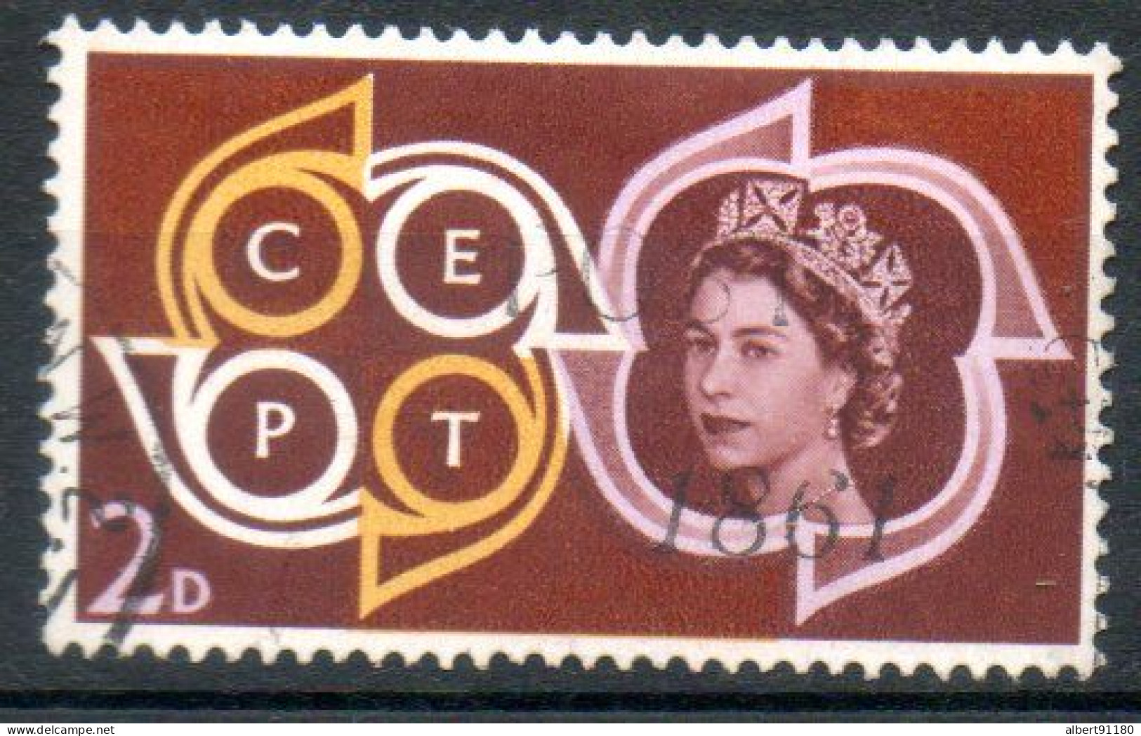 GRANDE-BRETAGNE CEPT 2p Brun Rouge 1961 N° 362 - Usados