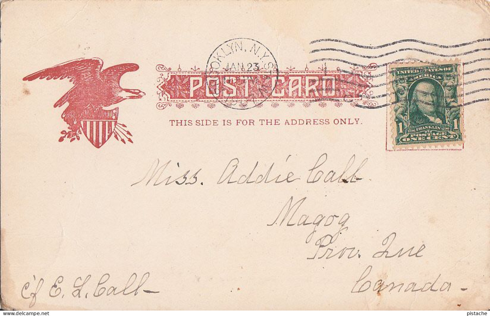 3814 – B&W PC – New York Beecher Statue & Temple Bar Building – Undivided Back – Stamp Postmark 1907 – Good Condition - Brooklyn