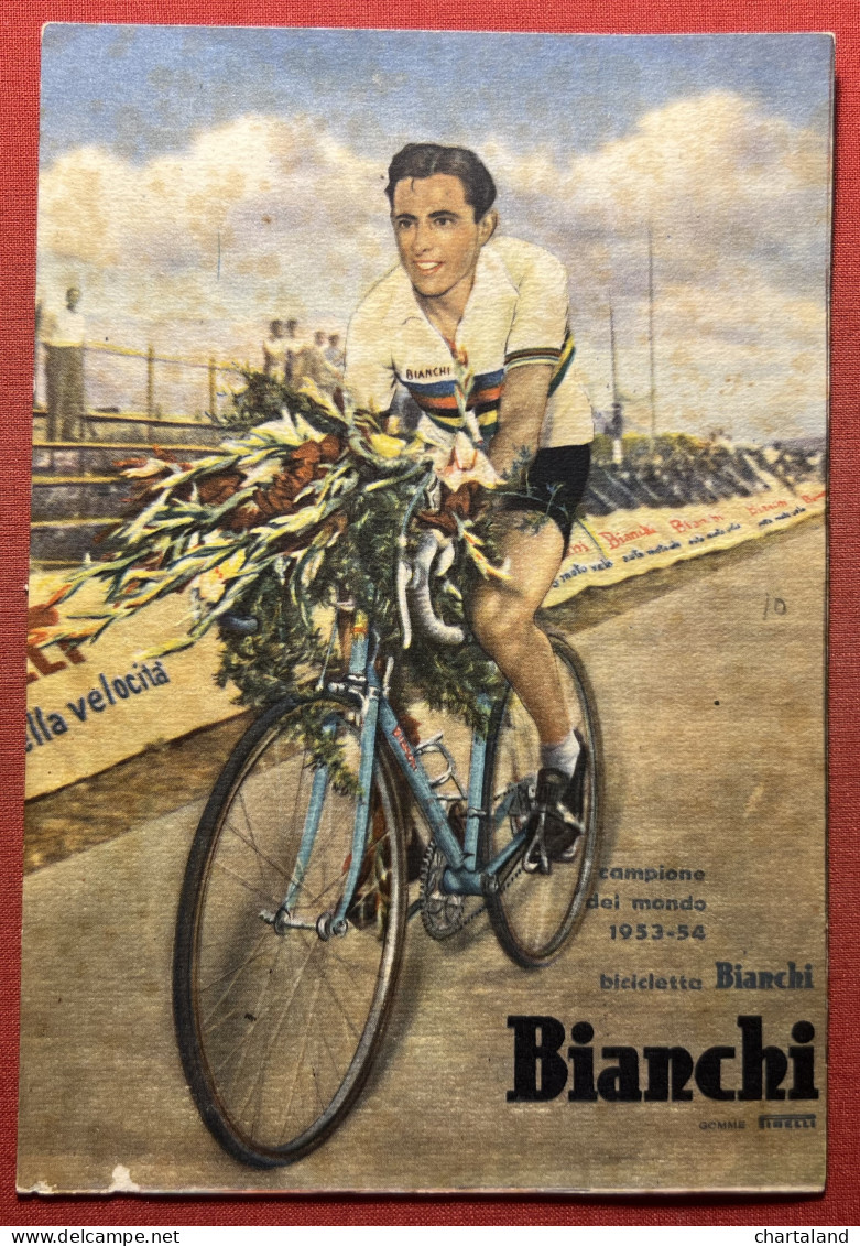 Cartolina - Bicicletta Bianchi - Gomme Pirelli - Campione Del Mondo 1953-54 - Sporters