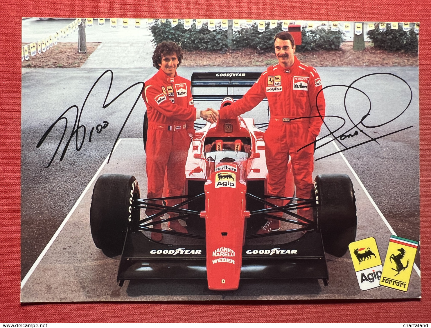 Cartolina Automobilismo - Formula 1 - Prost E Mansell - Pubbl. Agip - 1990 Ca. - Sportifs