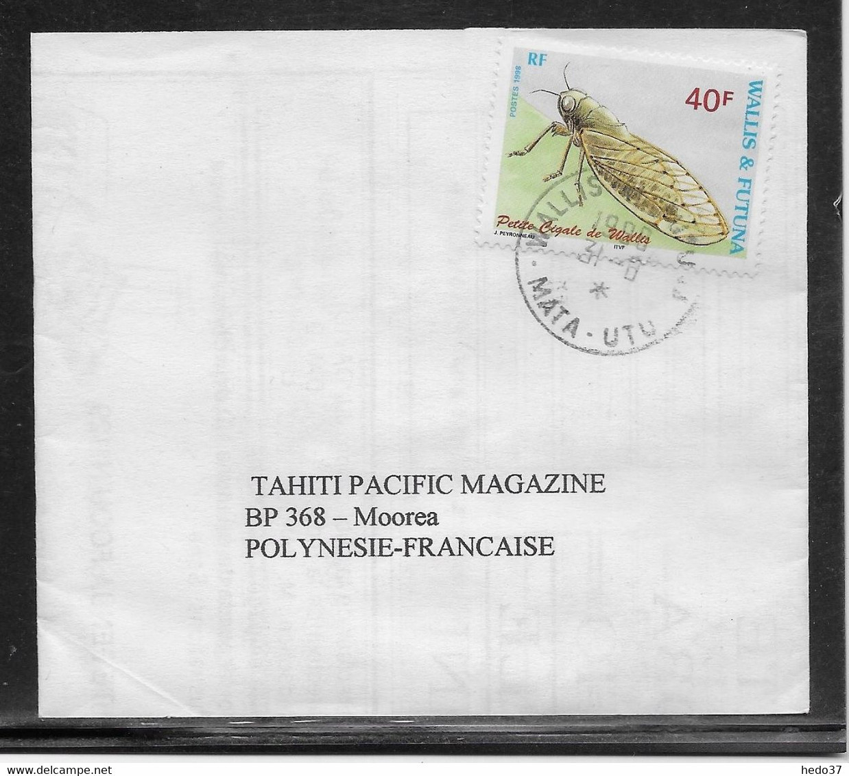 Wallis Et Futuna - Thème Insectes - Lettre - Brieven En Documenten