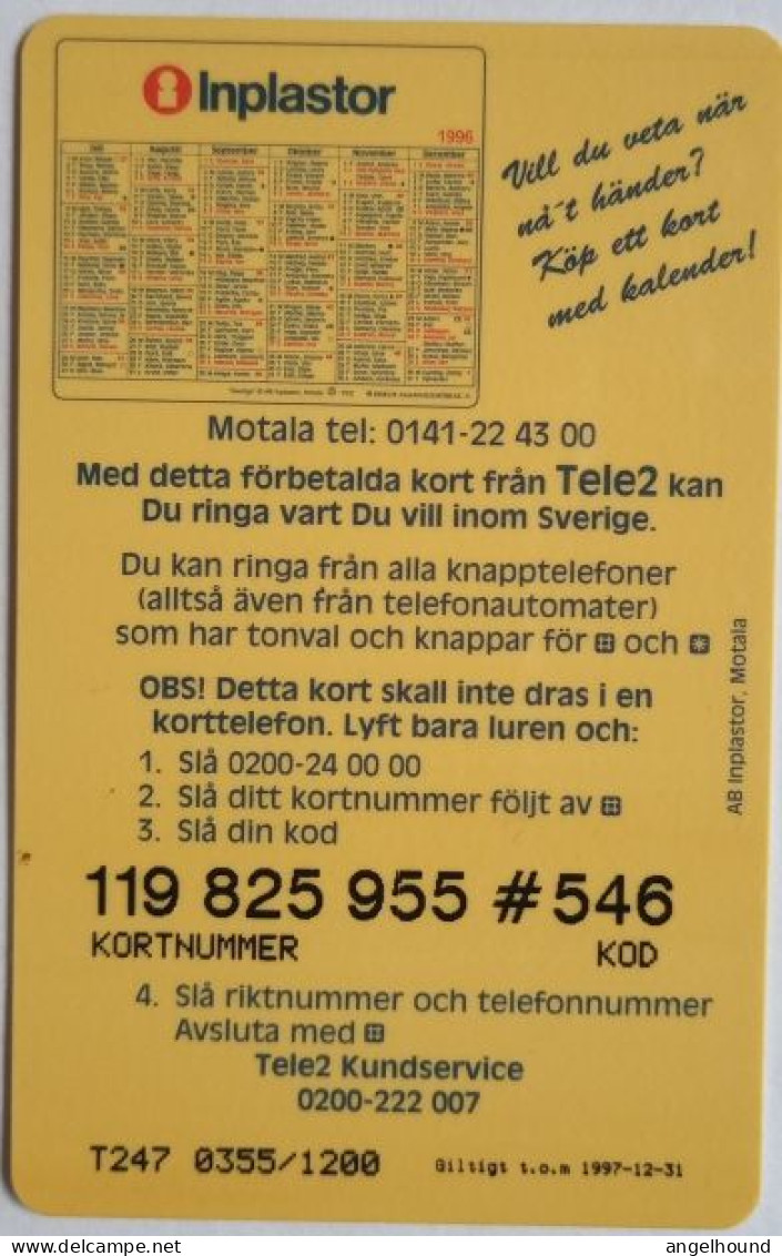 Sweden Telekort 15 Min. - Almanacka 1997 - Sweden