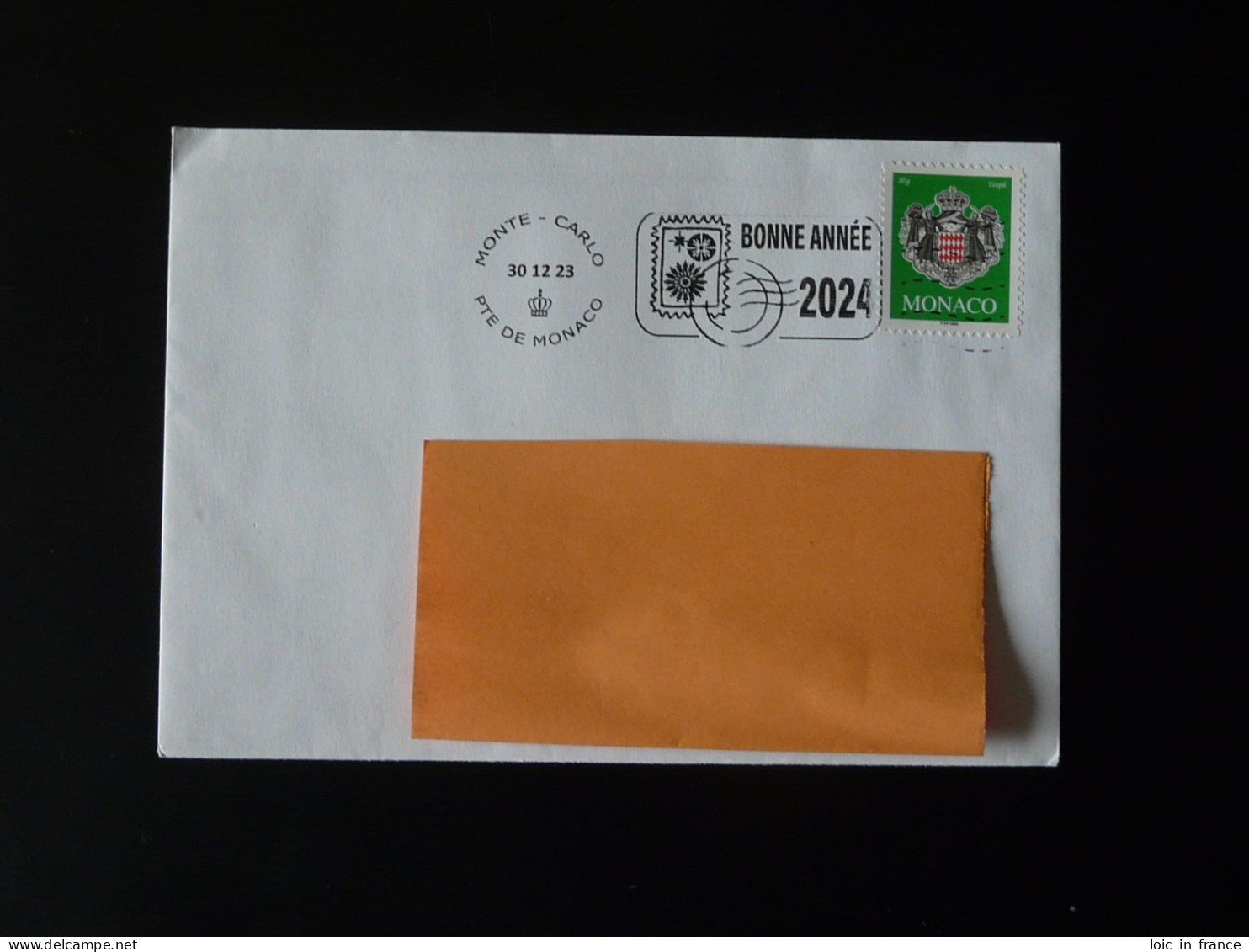 Flamme Sur Lettre Postmark On Cover Monaco Bonne Année 2024 - Postmarks