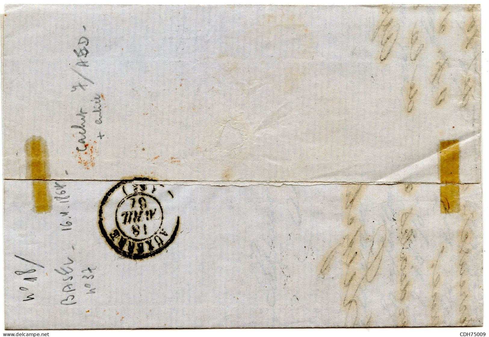 SUISSE - SBK 32  20CX2 SUR LETTRE DE BALE POUR LA FRANCE, 1864 - Cartas & Documentos