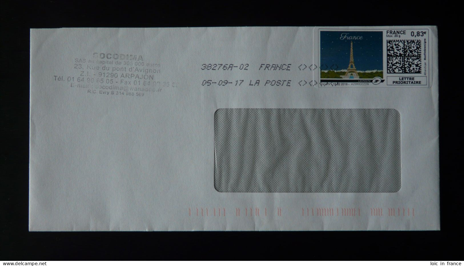 Tour Eiffel Timbre En Ligne Montimbrenligne Sur Lettre (e-stamp On Cover) Ref TPP 5105 - Timbres à Imprimer (Montimbrenligne)