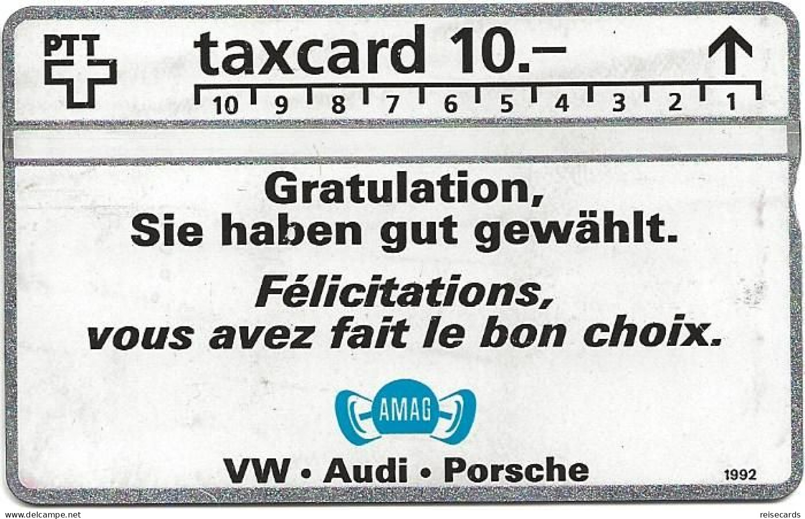 Switzerland: PTT K-92/89 206L AMAG - VW, Audi, Porsche - Suisse