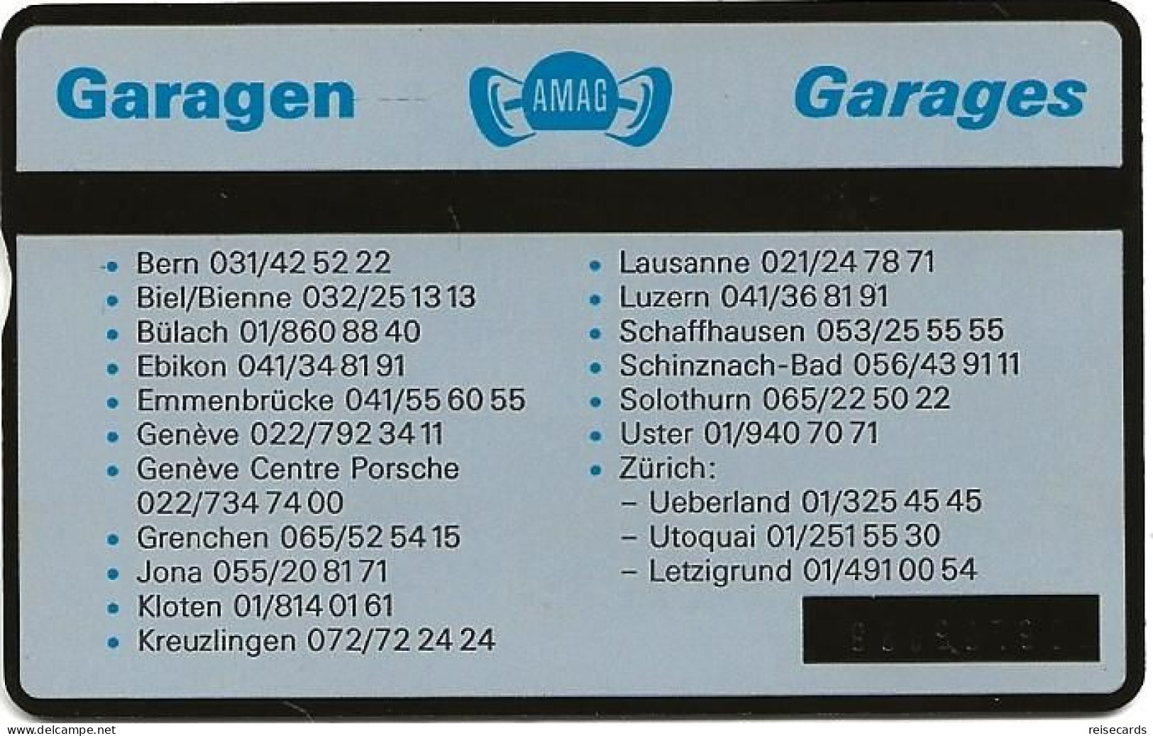Switzerland: PTT K-92/89 206L AMAG - VW, Audi, Porsche - Schweiz
