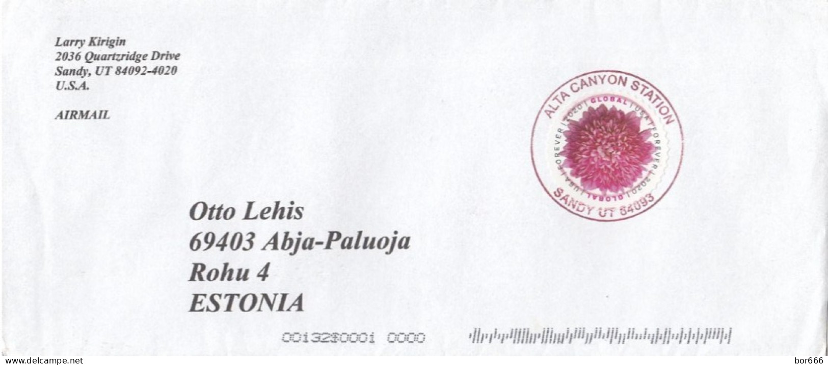 GOOD USA Postal Cover To ESTONIA 2022 - Good Stamped: Forever ; Flower - Lettres & Documents