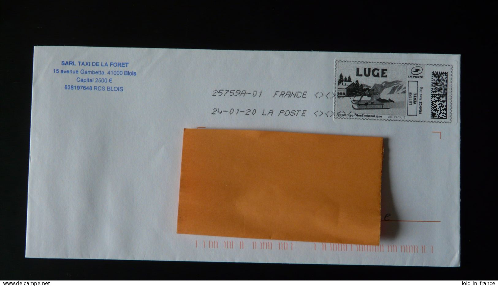 Luge Timbre En Ligne Montimbrenligne Sur Lettre (e-stamp On Cover) Ref TPP 5134 - Printable Stamps (Montimbrenligne)