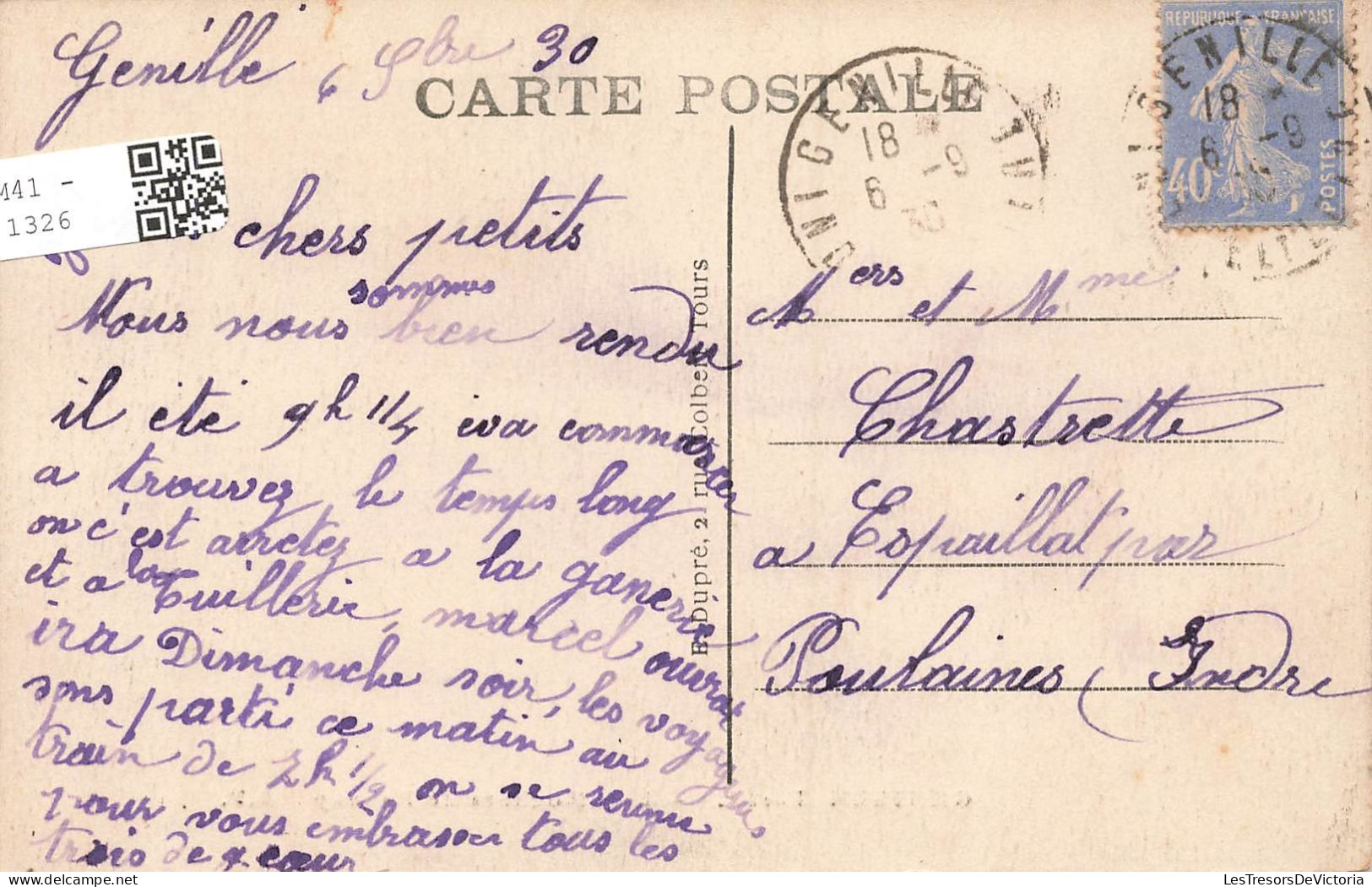 FRANCE - Genillé  - Les Rochers De Rassay - Carte Postale Ancienne - Genillé