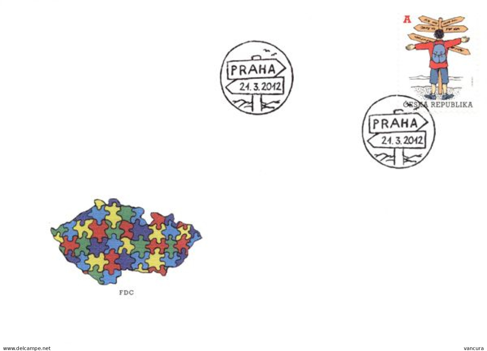 FDC 715 Czech Republic Regional Motive, Definitive Stamp 2012 Map - Autres & Non Classés