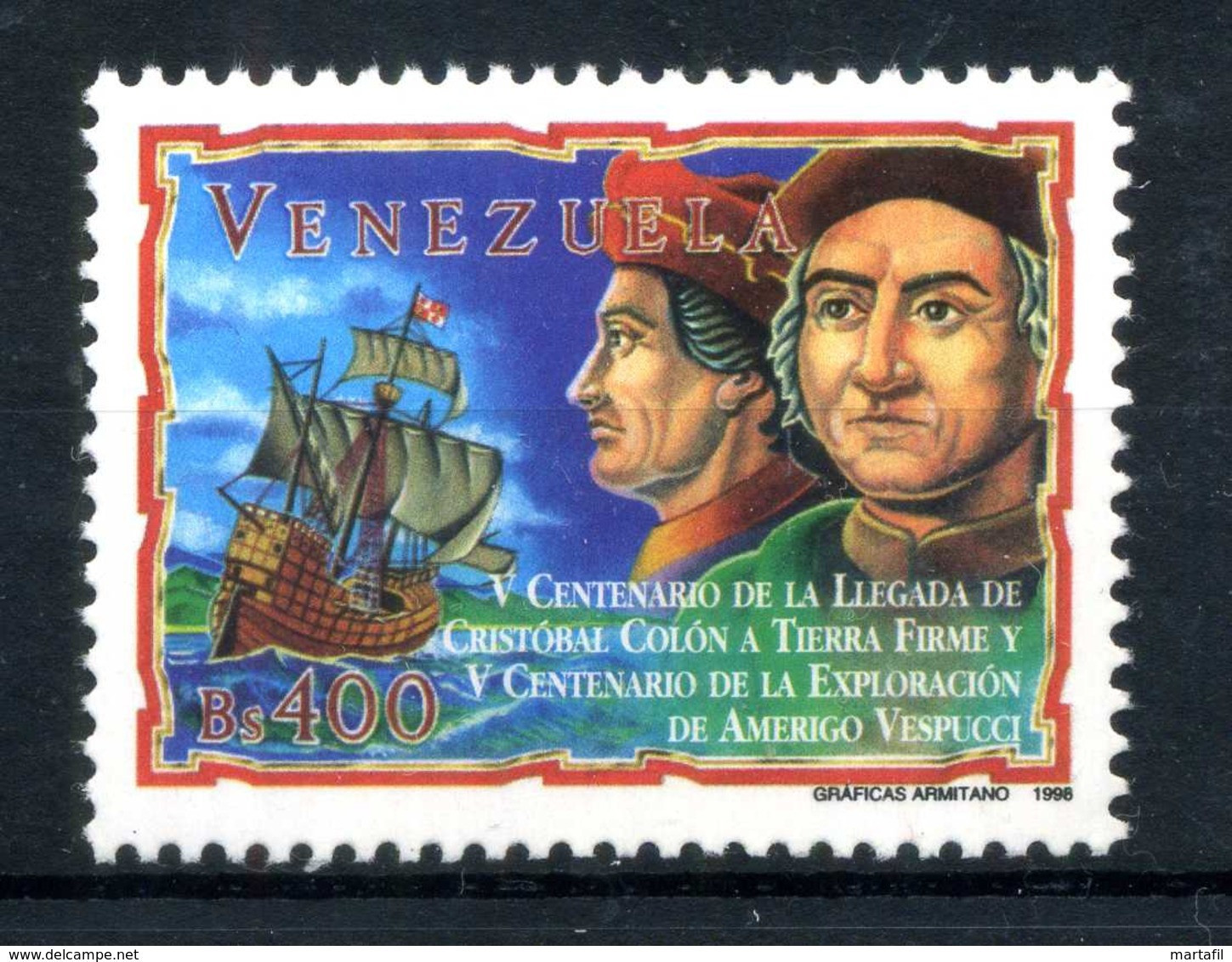 EMISSIONE CONGIUNTA Rep. Italiana - 1998 Colombo In Venezuela Ed Esplorazione Vespucci Set MNH ** - Other & Unclassified