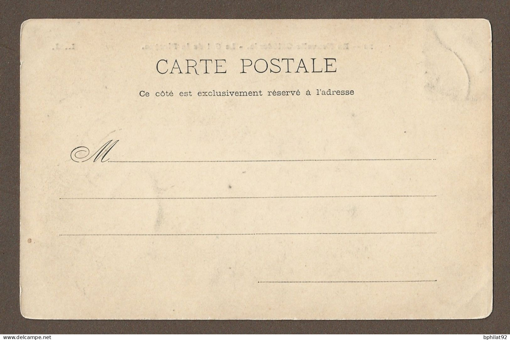 !!! CARTE POSTALE NON VOYAGÉE COL DE LA PIROGUE, CACHET DE NOUMÉA, NOUVELLE-CALÉDONIE, DE 1905 - Briefe U. Dokumente