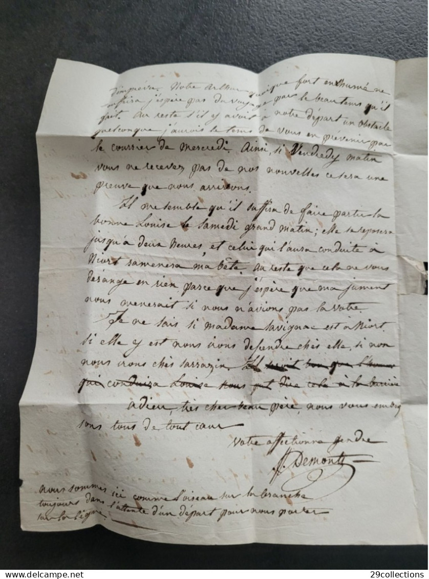 Lettre Autographe 1822 Général DEMONTS (1782-1846) Nombreuses Campagnes, Prisonnier En Russie, Plusieurs Fois Blessé - Político Y Militar