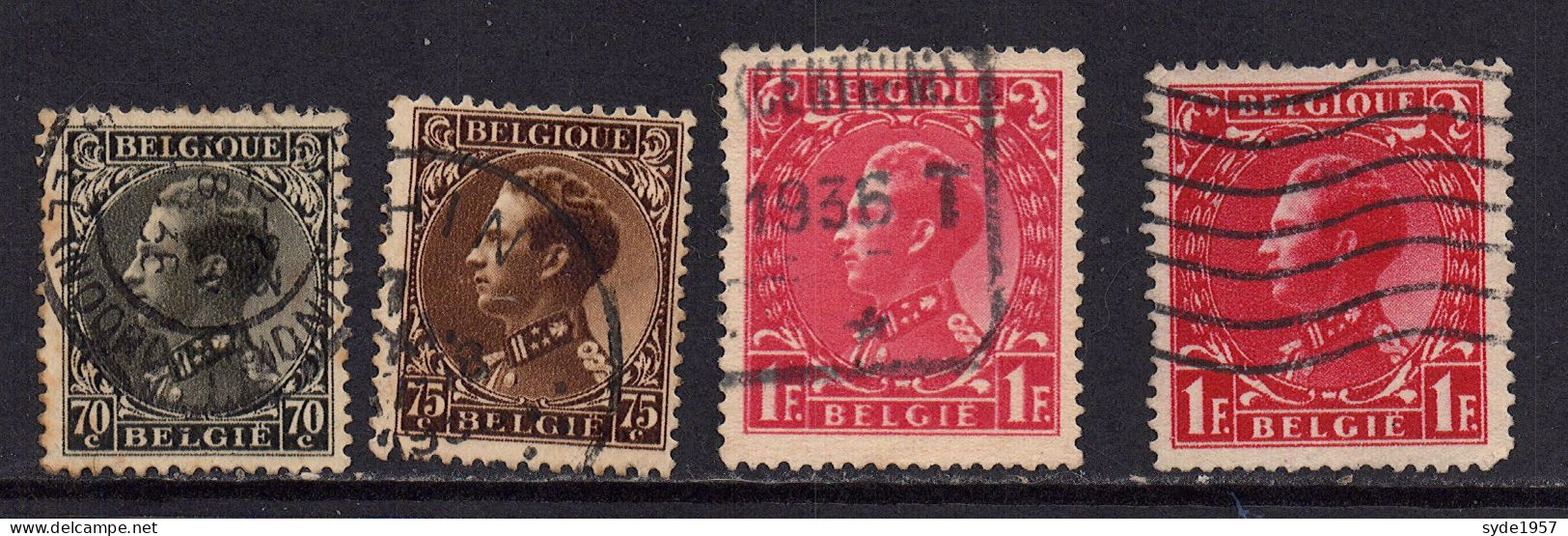 Belgique 1934-1935 Leopold III Type Dit "Invalide" COB 401 à 403a (complet)- Oblitérés - 1934-1935 Leopold III.