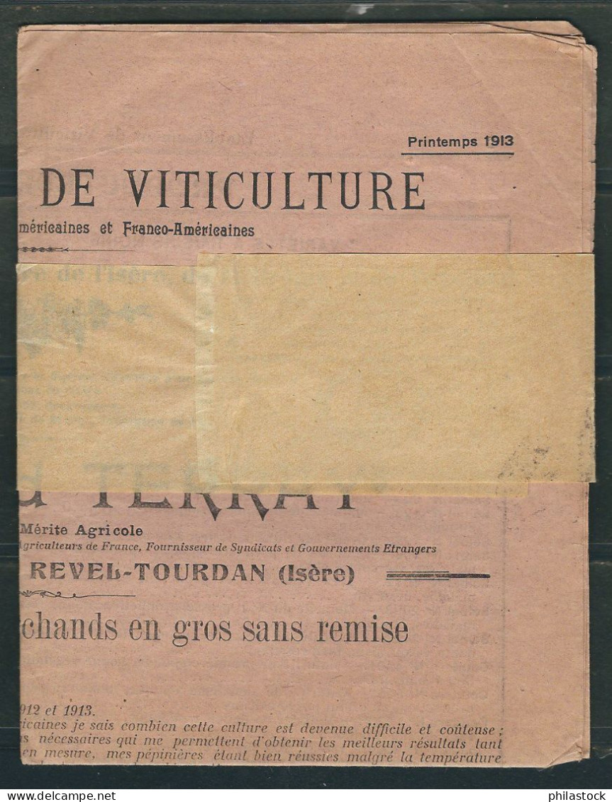 FRANCE N° 108 Obl. Sur Bande Journal Document Entier Jamais Ouvert Pour Cazéres - 1900-29 Blanc