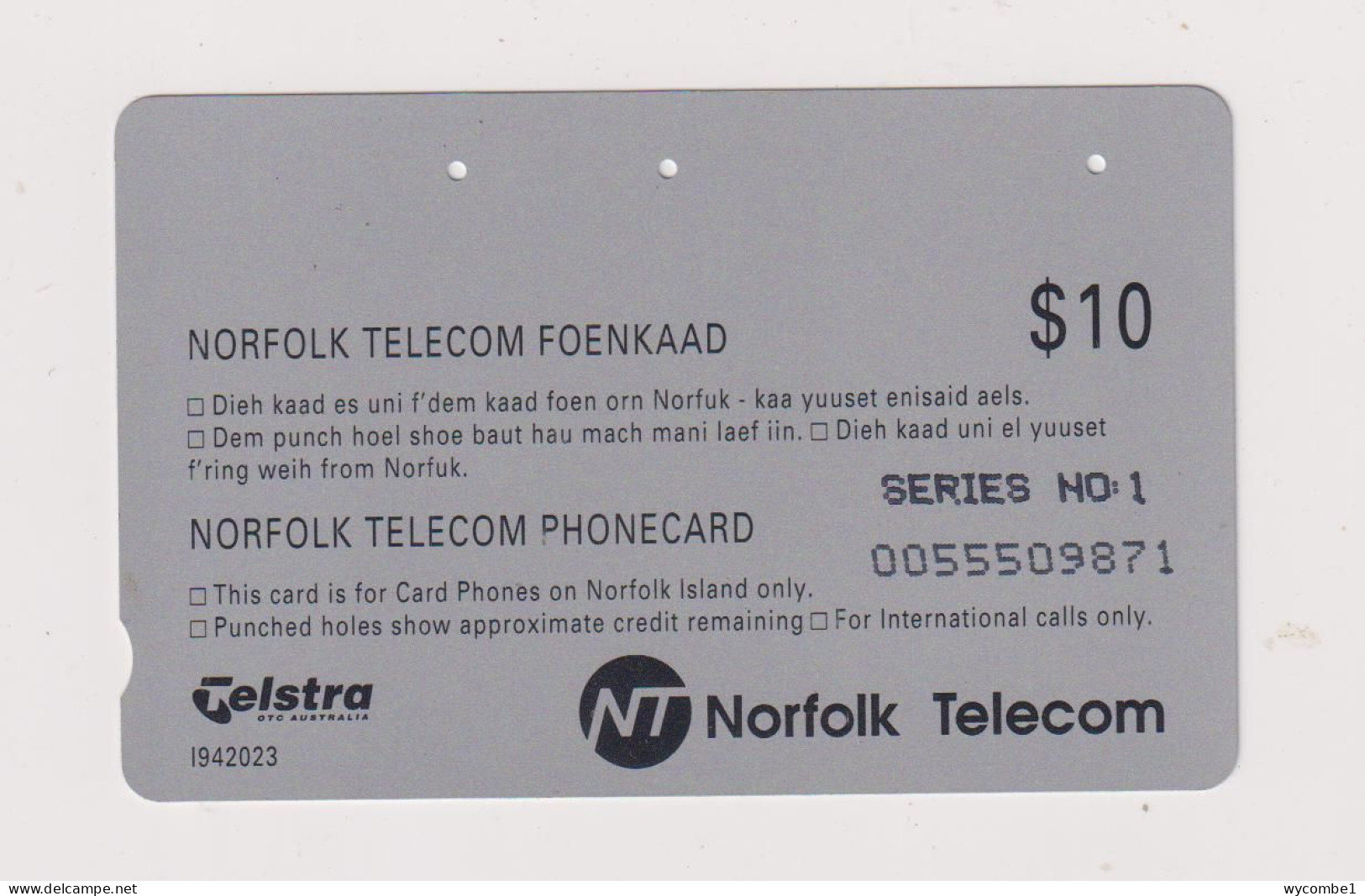 NORFOLK ISLAND - Bounty Day Magnetic Phonecard - Norfolkinsel