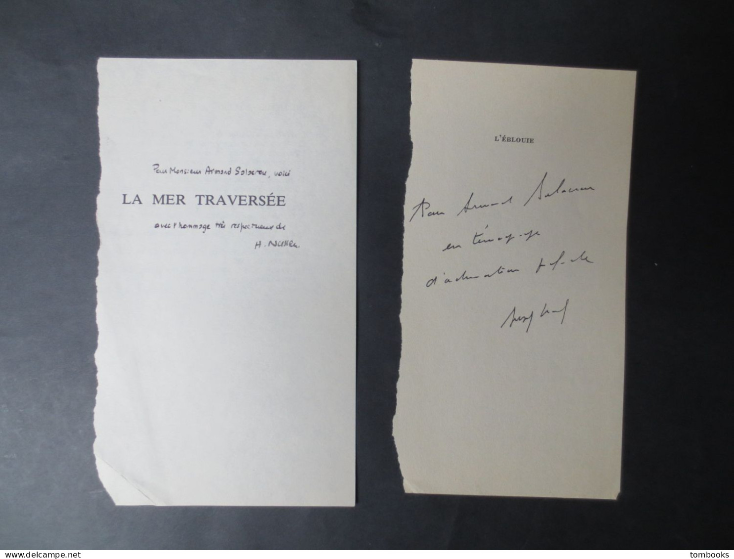 Le Havre - Armand Salacrou - Important ensemble de dédicaces et remerciements à M. Armand Salacrou - ( photos )