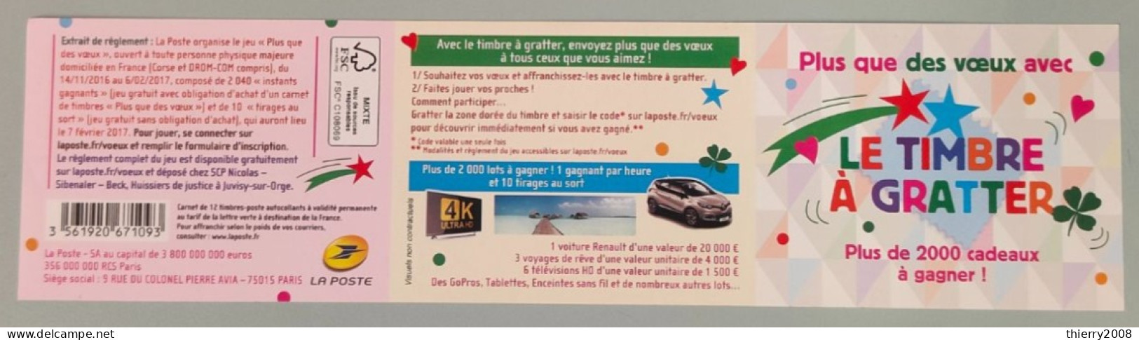 Carnet Non Plié "Timbres Autoadhésifs"  N° BC1336 Neuf **  TTB  Vendu "Sous La Faciale" - Booklets