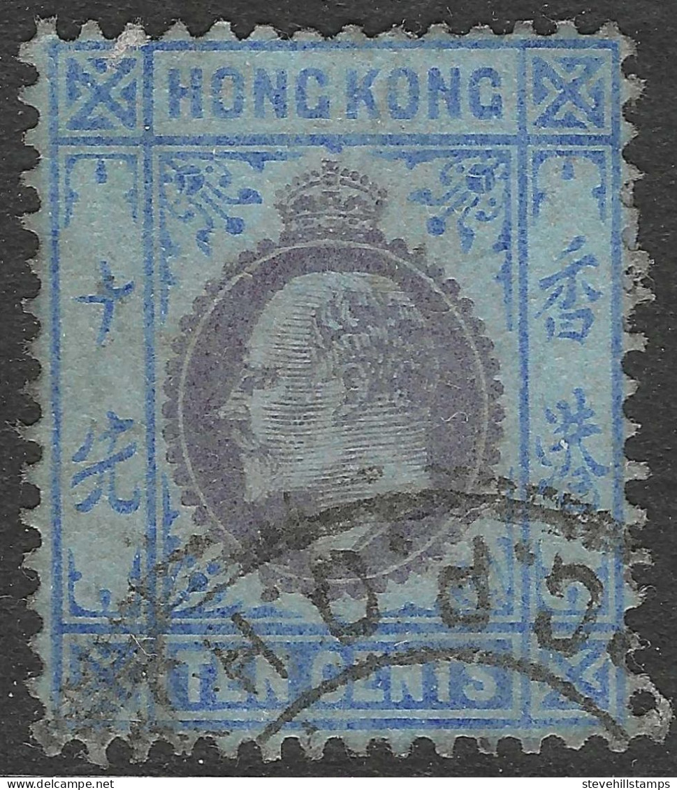 Hong Kong. 1904-6 KEVII. 10c Used. Mult Crown CA W/M SG 81 - Used Stamps