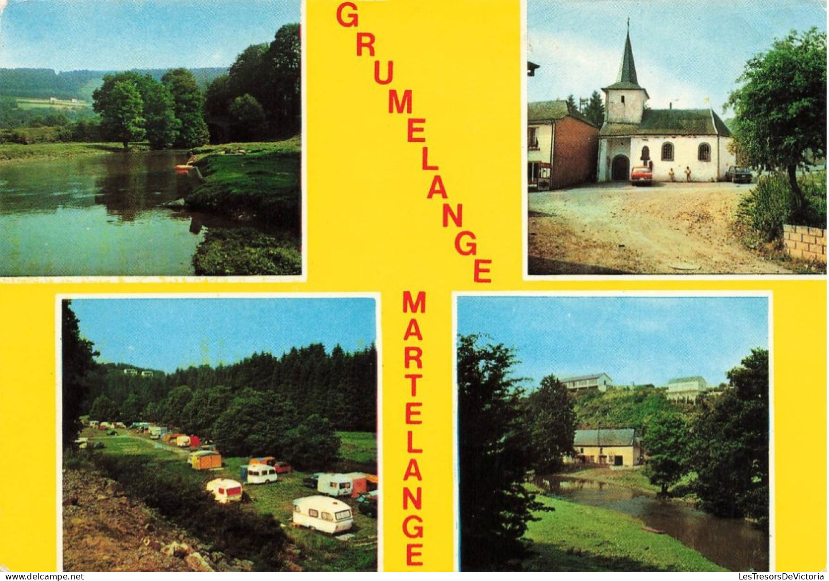 BELGIQUE - Grumelange - Martelange - Mutlivues - Camping Cars - Eglise - Carte Postale - Martelange