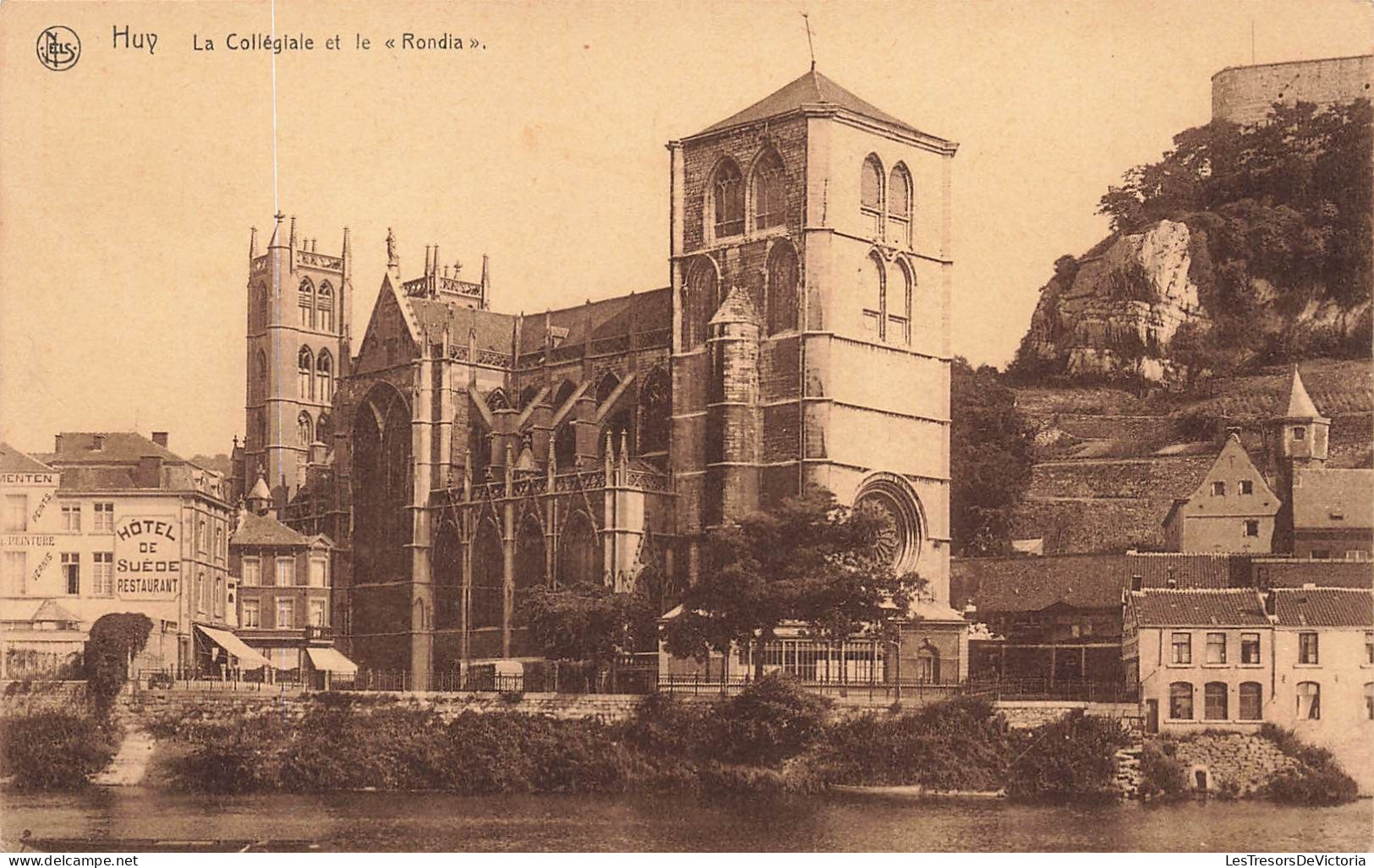 BELGIQUE - Huy - La Collégiale Et Le "Rondia" - Gothique Architecture - Carte Postale Ancienne - Huy