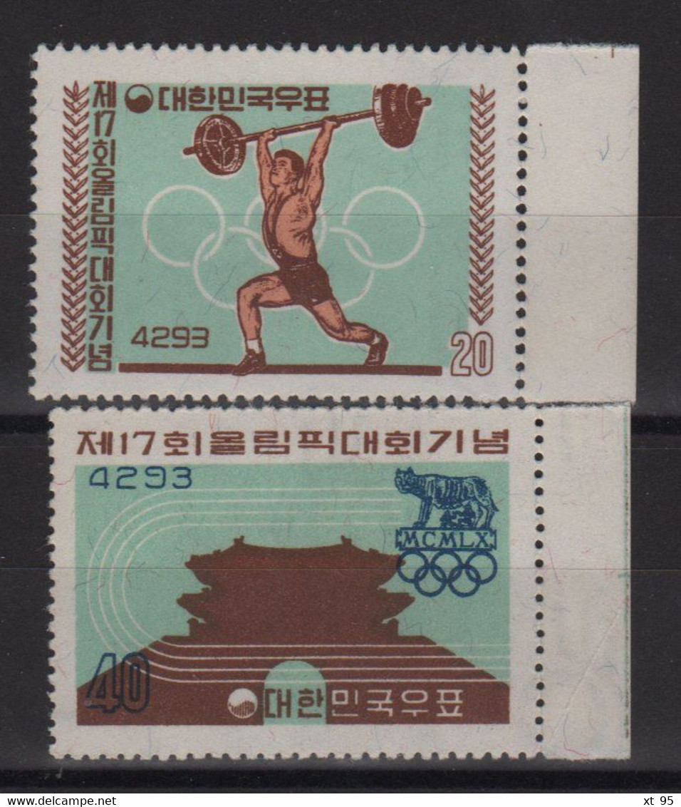 Coree Du Sud - N°239-240 - Sports - Jeux Olympiques Rome - Cote 4.50€ - ** Neufs Sans Charniere - Corea Del Sur