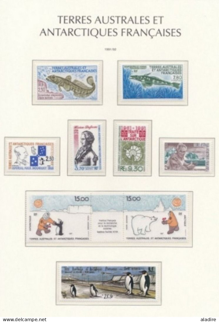 TAAF - 1990 - 91 - 92 Années Complètes Neufs MNH, Valeur Faciale Poste + P.A. - French Antarctic Territories - Full Years