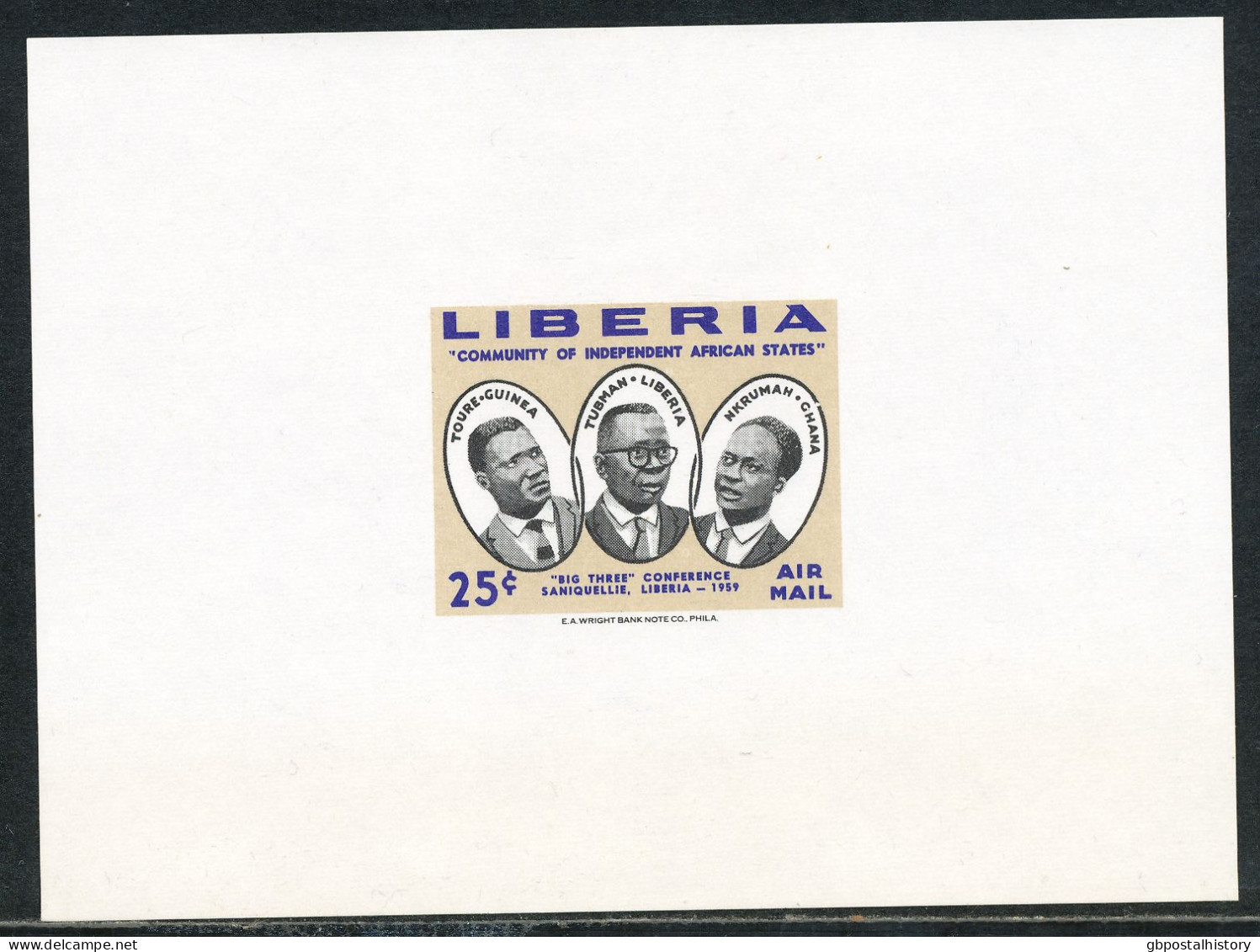 LIBERIA 1960, Conference Of The "BIG THREE" In Saniquellie (Liberia) (1959), 25 C. Presidents: Touré (Guinea), Tubman (L - Liberia