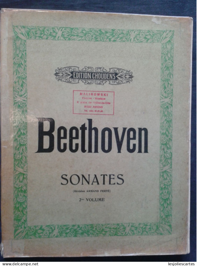 LUDWIG VAN BEETHOVEN LES SONATES POUR PIANO VOL 2 PARTITION EDITION CHOUDENS - Instruments à Clavier