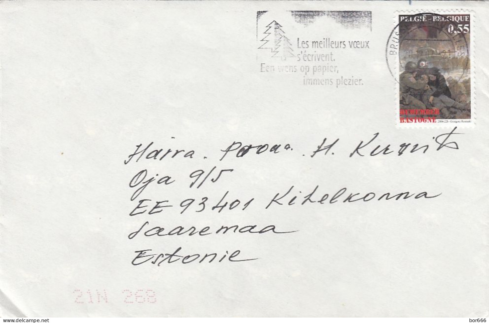 GOOD BELGIUM Postal Cover To ESTONIA 2004 - Good Stamped: Battle Of Bulge - Lettres & Documents