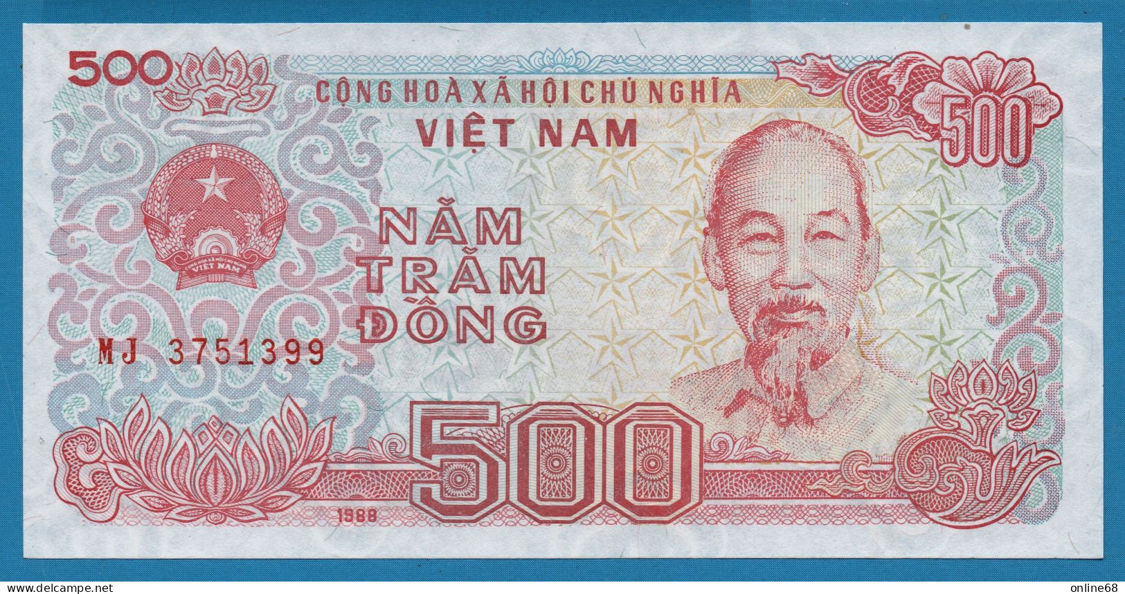 VIETNAM 500 DONG 1988 # MJ3751399 P# 101a Ho Chi Minh - Vietnam