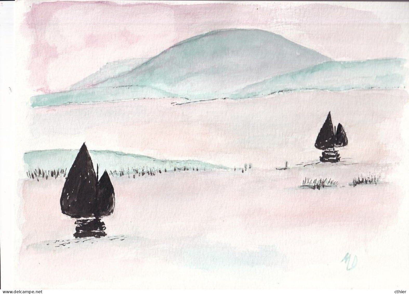 DESSIN AQUARELLE - PAYSAGE - Acuarelas