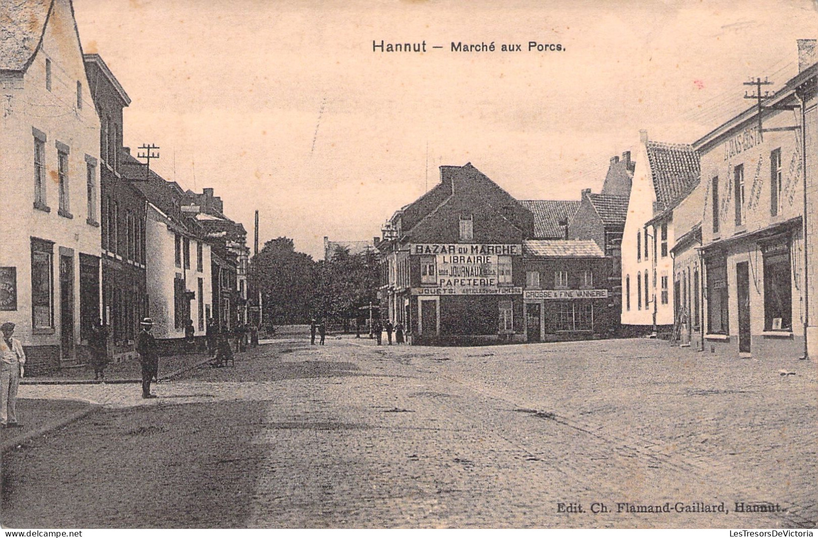 BELGIQUE - Hannut - Marché Aux Porcs - Animé - Edit Ch Flamand Gaillard - Carte Postale Ancienne - Hannut