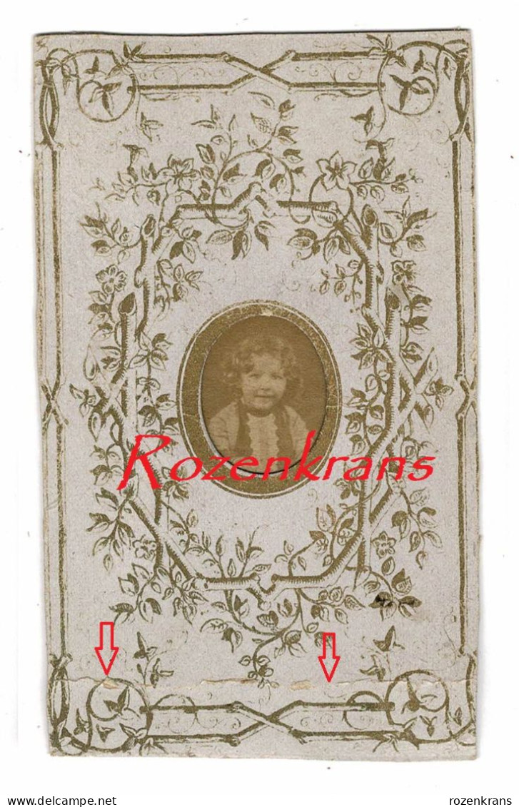 Photo Ancienne CDV Miniature Girl Fille Enfant (Verso: Pretre Priest Father Clergé Clergy) Carte De Visite - Andere & Zonder Classificatie