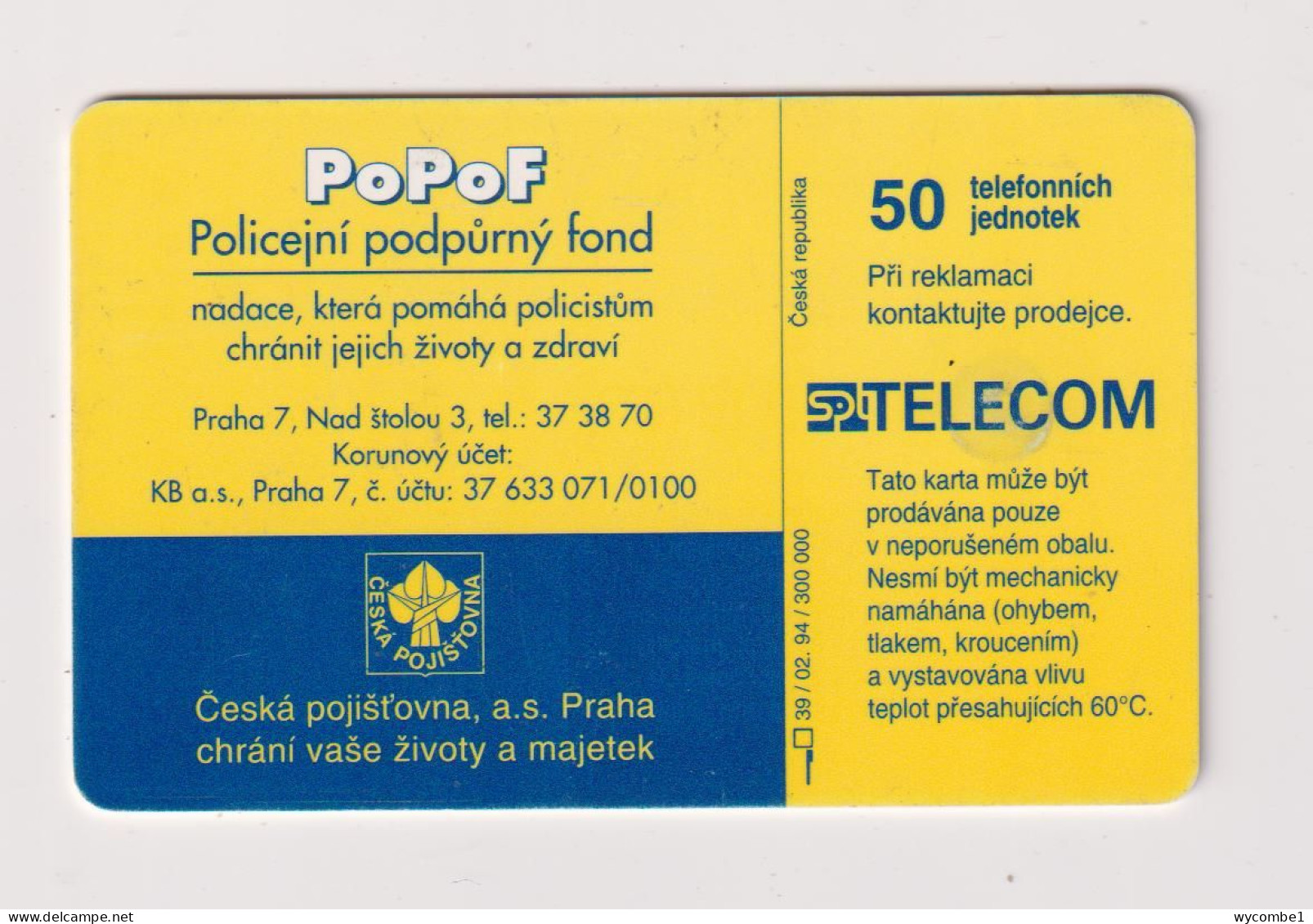 CZECH REPUBLIC - Police Uniform Chip Phonecard - Czech Republic