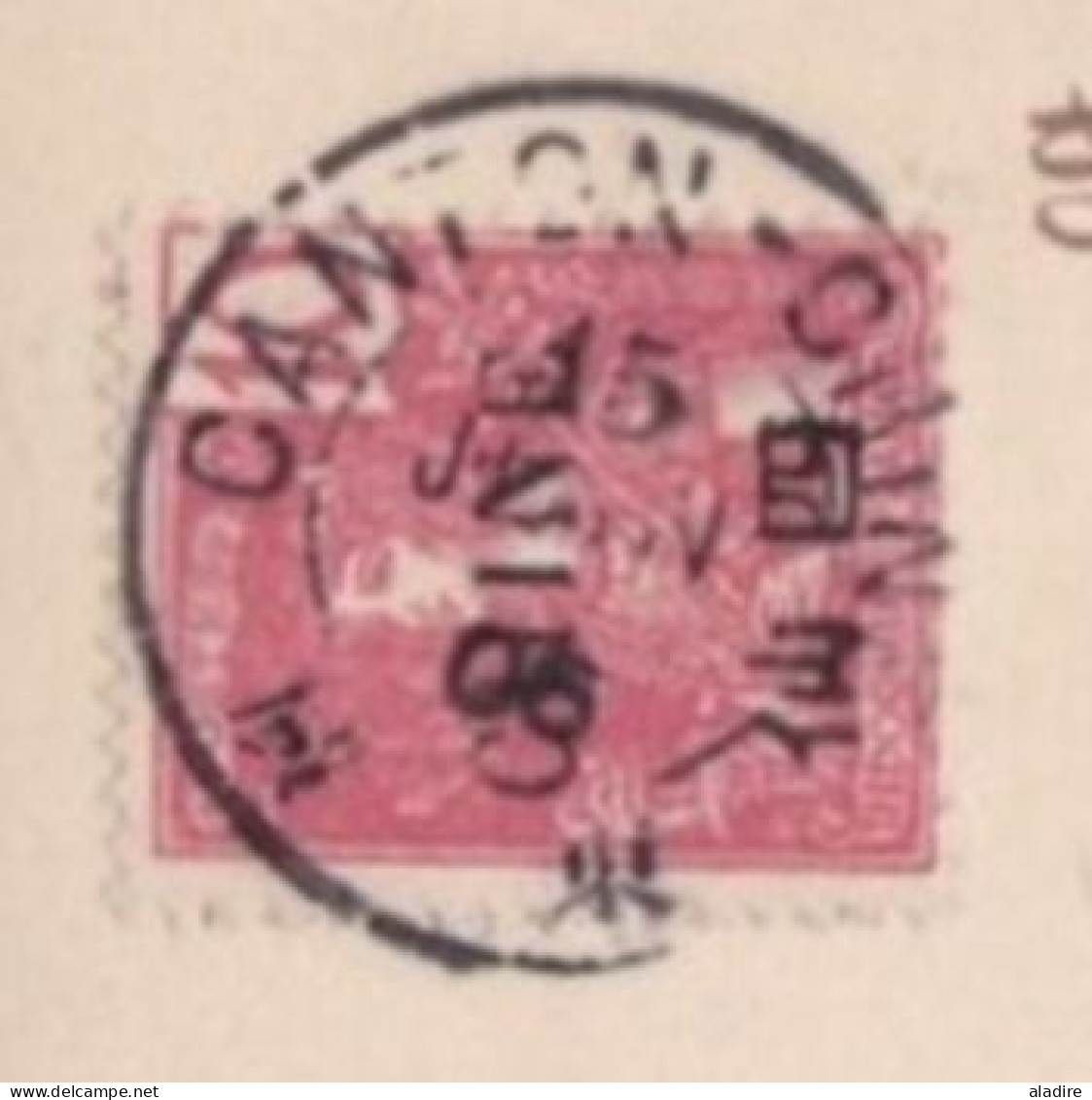 1906 - CP De Canton, Chine, Bureau Français Vers Le Rhône, France - Affrt 10 C Grasset Indochine Surchargé CHINE - Lettres & Documents