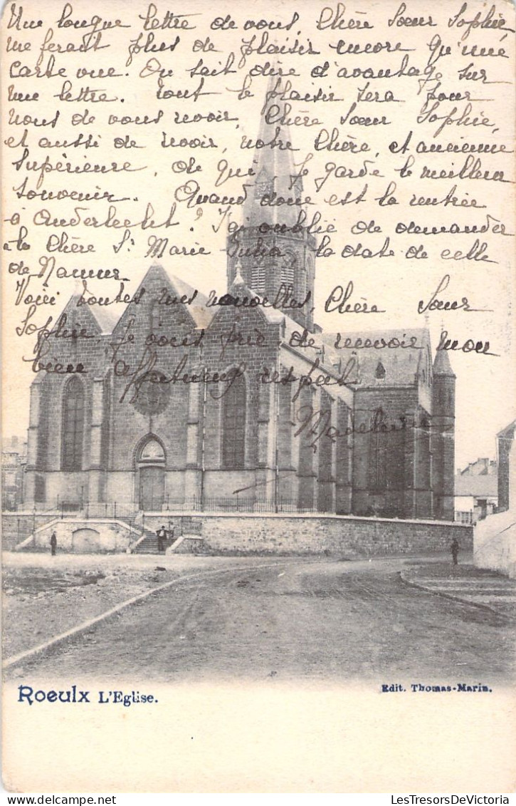 BELGIQUE - Le Roeulx - L'eglise - Edit Thomas Marin  - Carte Postale Ancienne - Le Roeulx